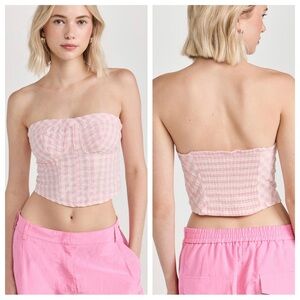 Free People Leilani Gingham Strapless Tube Top S